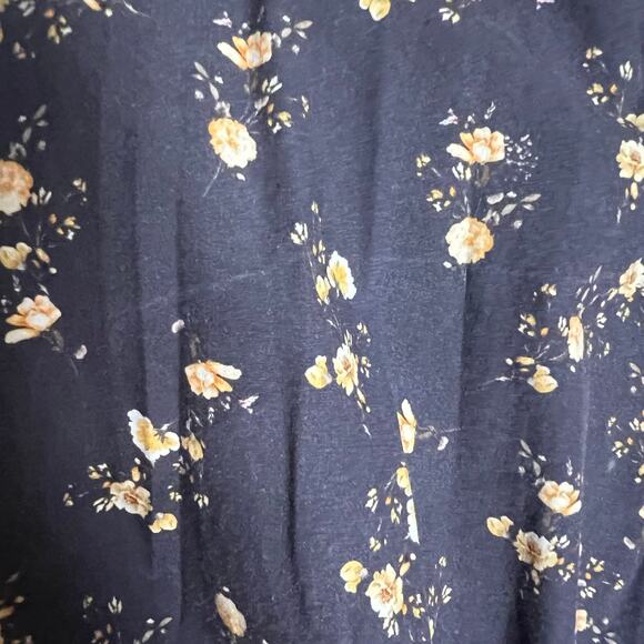 Rails Sal Black Floral Print Long Sleeve Midi Dress Size Medium - Picture 13 of 14